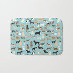 Dogs pattern print must have gifts for dog person mint dog breeds Bath Mat Gallery Image 1