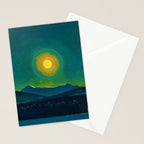 Winter Moonlight Mountain Landscape by Rockwell Kent Appalachian Stationery Card Gallery Image 2