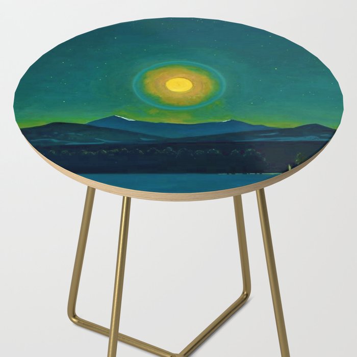Winter Moonlight Mountain Landscape by Rockwell Kent Appalachian Side Table Gallery Image 2