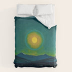 Winter Moonlight Mountain Landscape by Rockwell Kent Appalachian Comforter Gallery Image 6