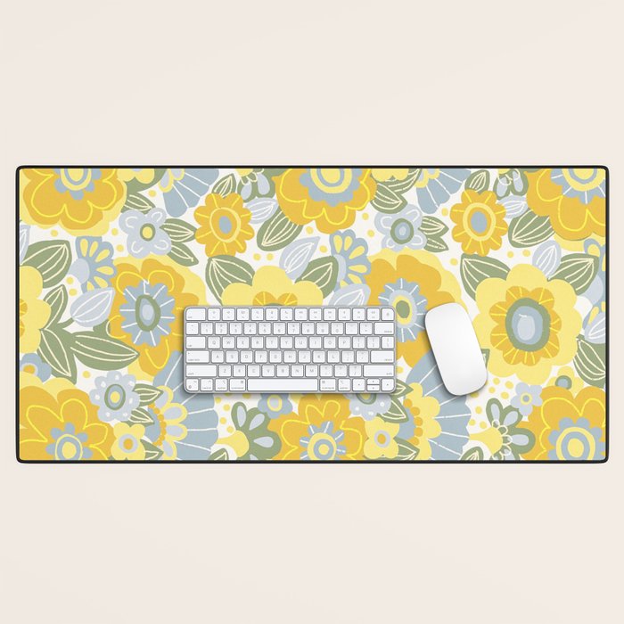 Dalia Yellow Desk Mat Gallery Image 1