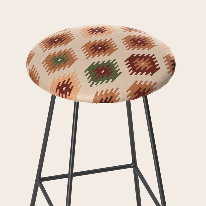 Southwest native Aztec diamonds kilim Stool Gallery Image 2