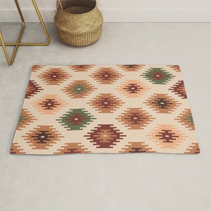 Southwest native Aztec diamonds kilim Rug Gallery Image 1