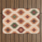 Southwest native Aztec diamonds kilim Outdoor Rug Gallery Image 1