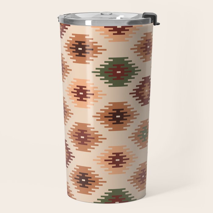 Southwest native Aztec diamonds kilim Travel Mug Gallery Image 2