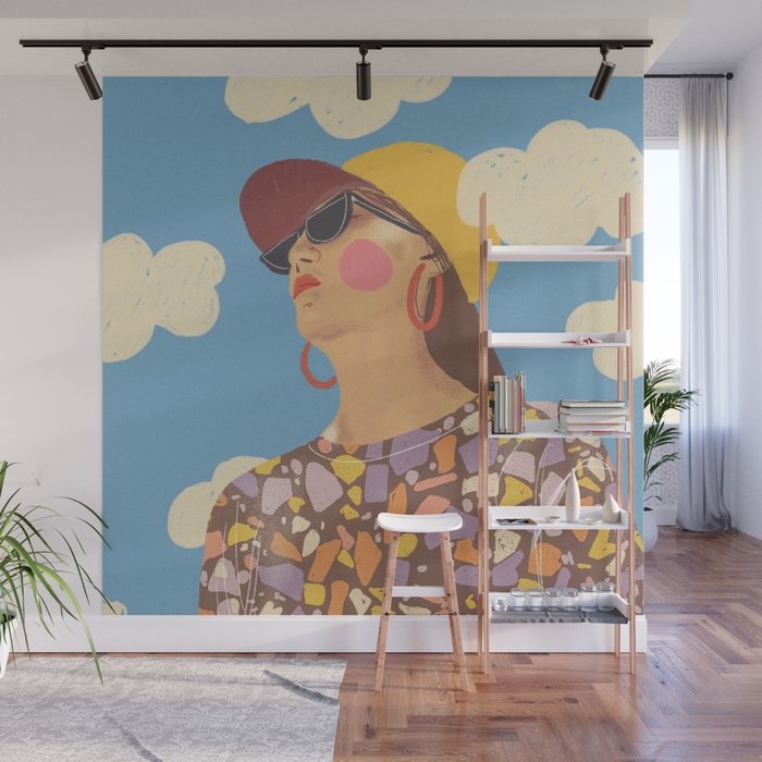 Baseball girl Wall Mural Gallery Image 1