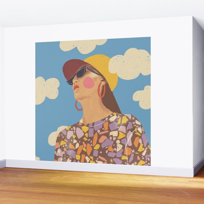 Baseball girl Wall Mural Gallery Image 2