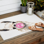 Bubble Gum Sneaky Llama Outdoor Rug Gallery Image 2