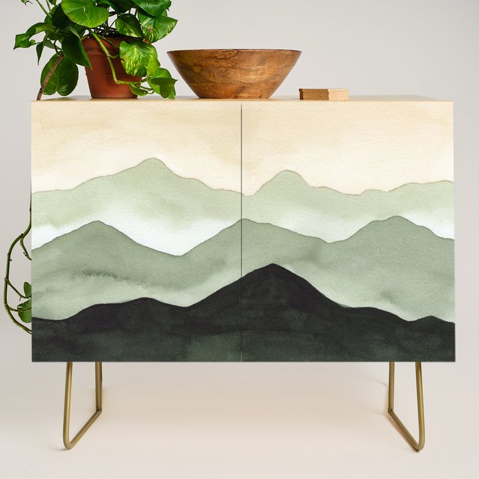 Green Beige Mountains Credenza Gallery Image 1