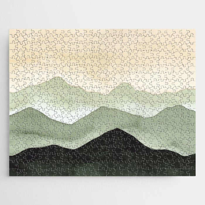 Green Beige Mountains Jigsaw Puzzle Gallery Image 1