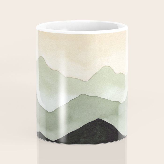 Green Beige Mountains Coffee Mug Gallery Image 4