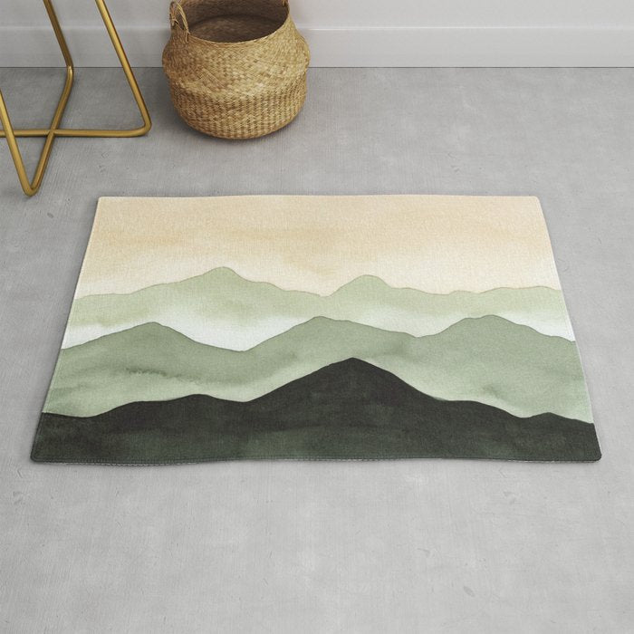 Green Beige Mountains Rug Gallery Image 1
