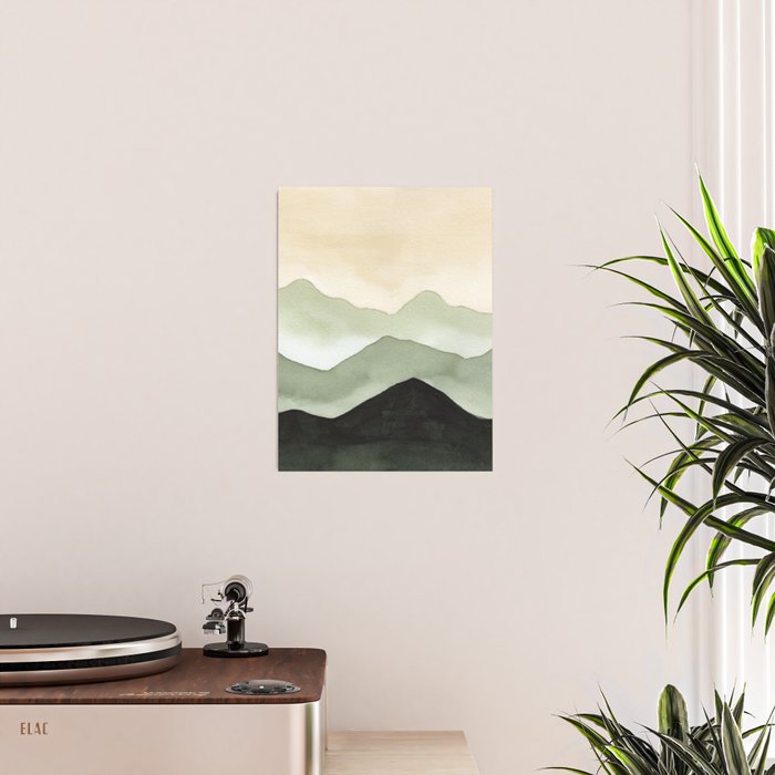 Green Beige Mountains Poster Gallery Image 2