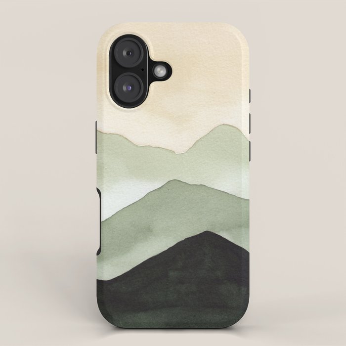 Green Beige Mountains iPhone Case Gallery Image 1
