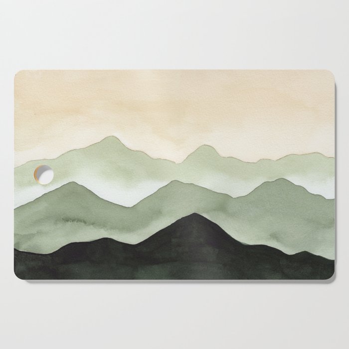 Green Beige Mountains Cutting Board Gallery Image 1