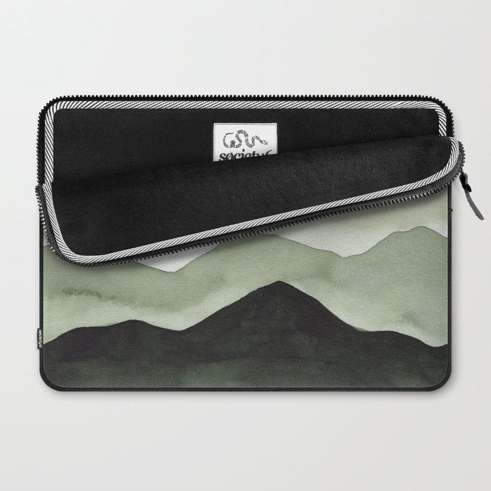 Green Beige Mountains Laptop Sleeve Gallery Image 2