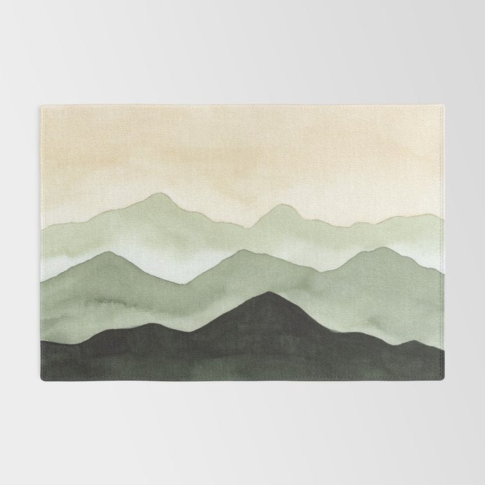 Green Beige Mountains Rug Gallery Image 2