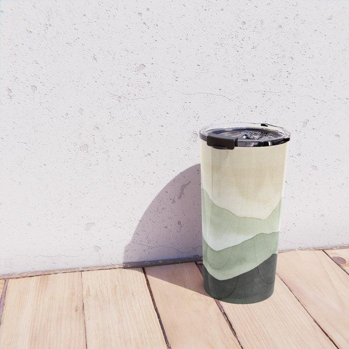 Green Beige Mountains Travel Mug Gallery Image 4