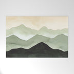 Green Beige Mountains Welcome Mat Gallery Image 1