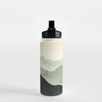 Green Beige Mountains Water Bottle Gallery Image 2