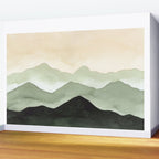 Green Beige Mountains Wall Mural Gallery Image 2