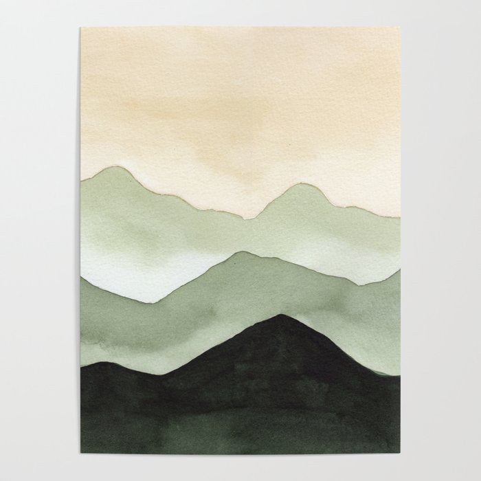 Green Beige Mountains Poster Gallery Image 4