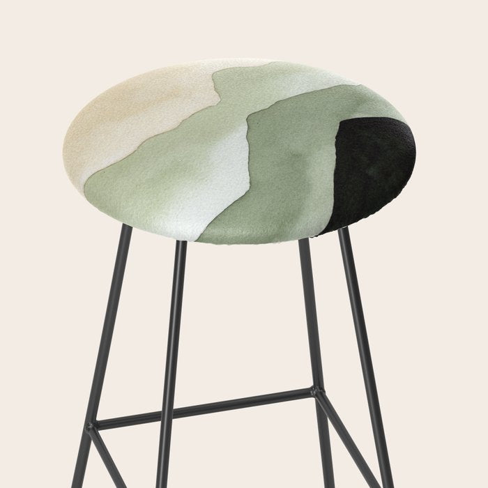 Green Beige Mountains Stool Gallery Image 2