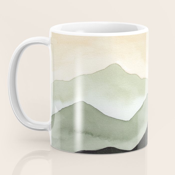 Green Beige Mountains Coffee Mug Gallery Image 3