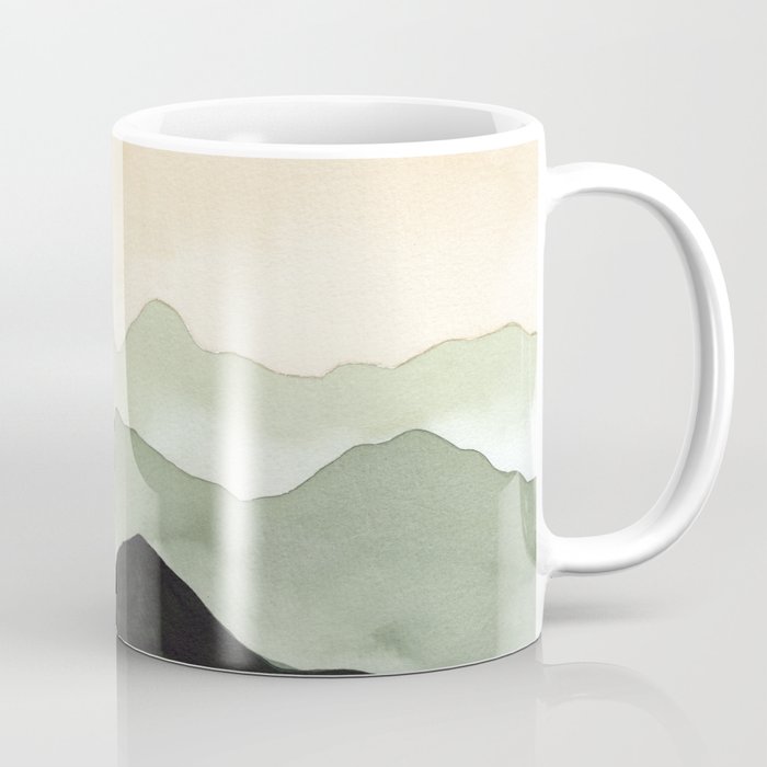 Green Beige Mountains Coffee Mug Gallery Image 1