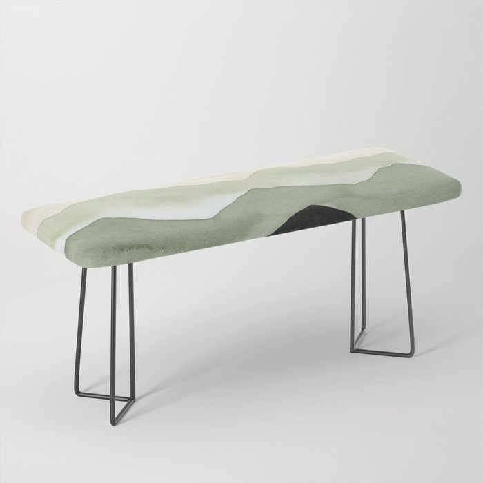 Green Beige Mountains Bench Gallery Image 1