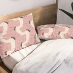 Pink Japanese Cranes Pattern Pillow Sham Gallery Image 2