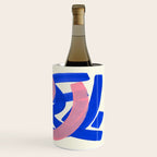 Tribal Pink Blue Fun Colorful Mid Century Modern Abstract Painting Shapes Pattern Wine Chiller Gallery Image 3