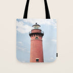 Red Lighthouse Tote Bag Gallery Image 1