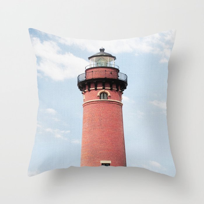 Red Lighthouse Throw Pillow Gallery Image 1