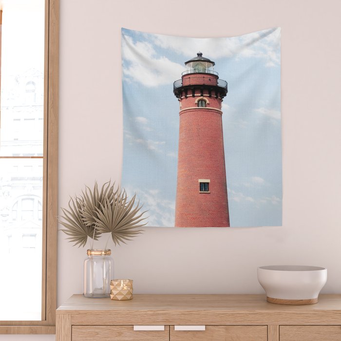 Red Lighthouse Wall Tapestry Gallery Image 2