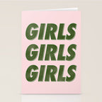 Girls Girls Girls - Green Stationery Card Gallery Image 2