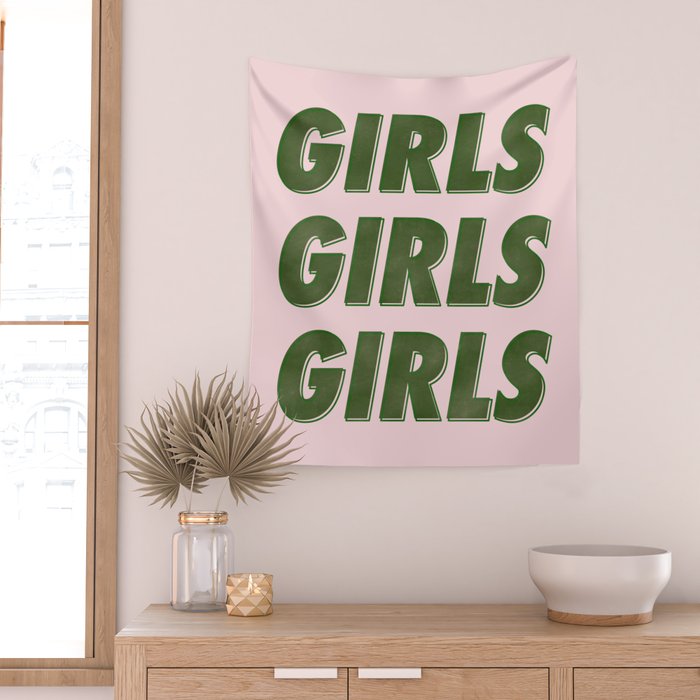 Girls Girls Girls - Green Wall Tapestry Gallery Image 2