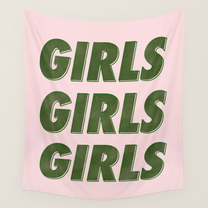 Girls Girls Girls - Green Wall Tapestry Gallery Image 1