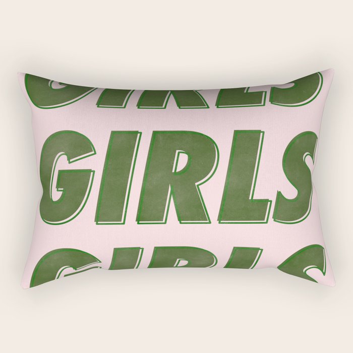 Girls Girls Girls - Green Rectangular Pillow Gallery Image 1