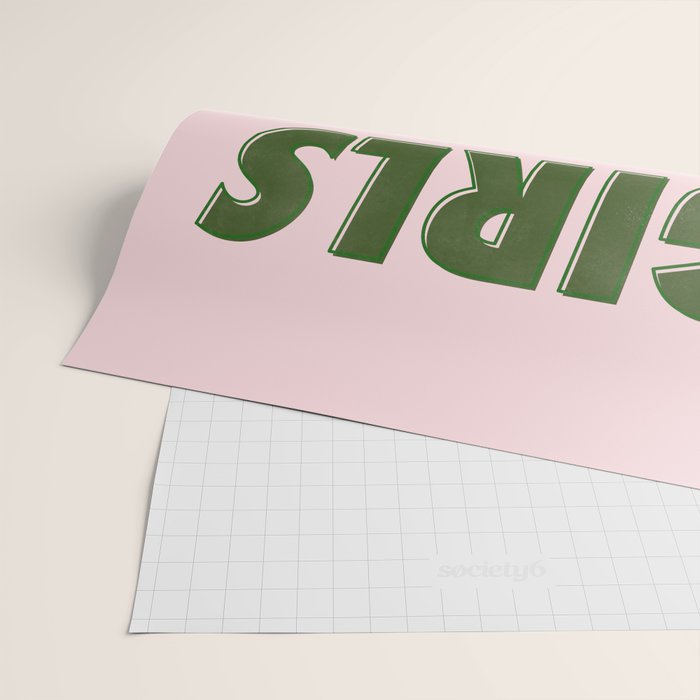 Girls Girls Girls - Green Wrapping Paper Gallery Image 2