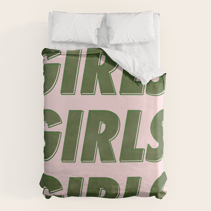 Girls Girls Girls - Green Duvet Cover Gallery Image 1