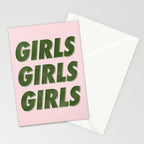 Girls Girls Girls - Green Stationery Card Gallery Image 2