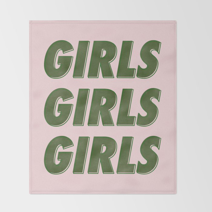 Girls Girls Girls - Green Throw Blanket Gallery Image 2