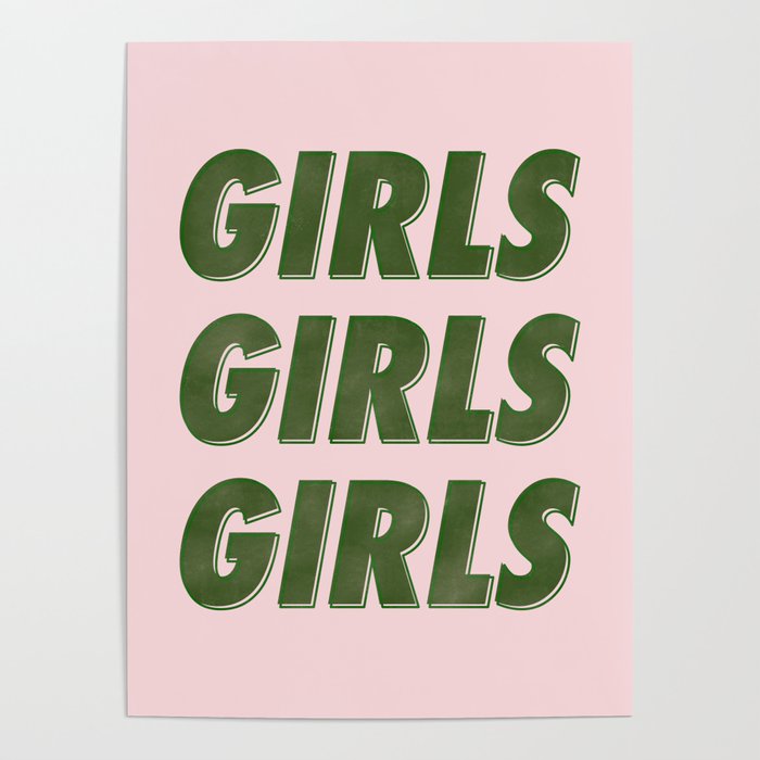 Girls Girls Girls - Green Poster Gallery Image 1