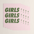 Girls Girls Girls - Green Wrapping Paper Gallery Image 3