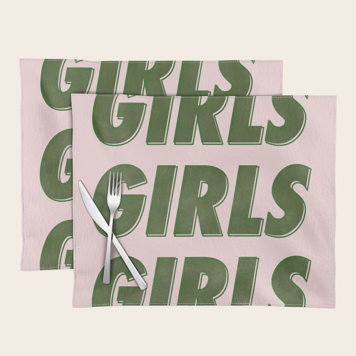 Girls Girls Girls - Green Placemat Gallery Image 1