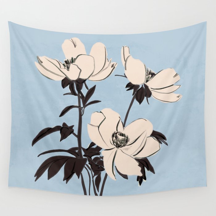 Modern Art Flowers 7 Wall Tapestry Gallery Image 4