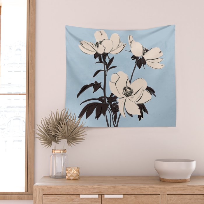Modern Art Flowers 7 Wall Tapestry Gallery Image 2