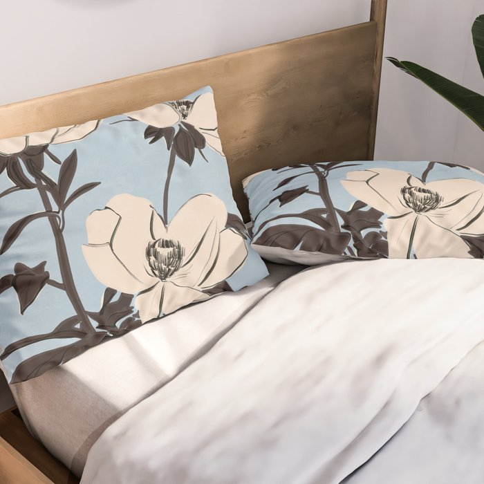 Modern Art Flowers 7 Pillow Sham Gallery Image 2