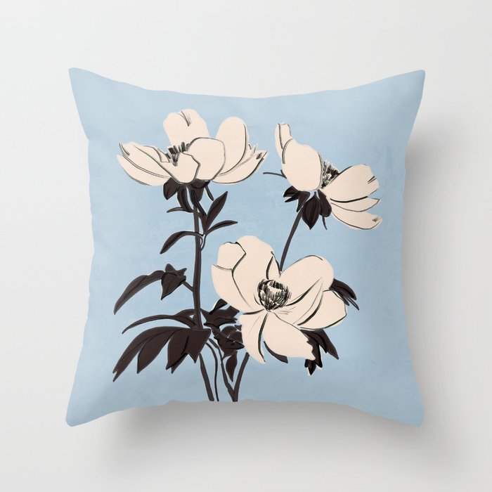 Modern Art Flowers 7 Throw Pillow Gallery Image 6